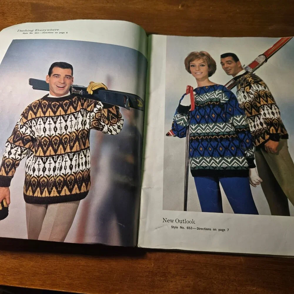 Spinnerin Magazine Volume 166 His and Hers 1963 Knitting patterns Vintage
